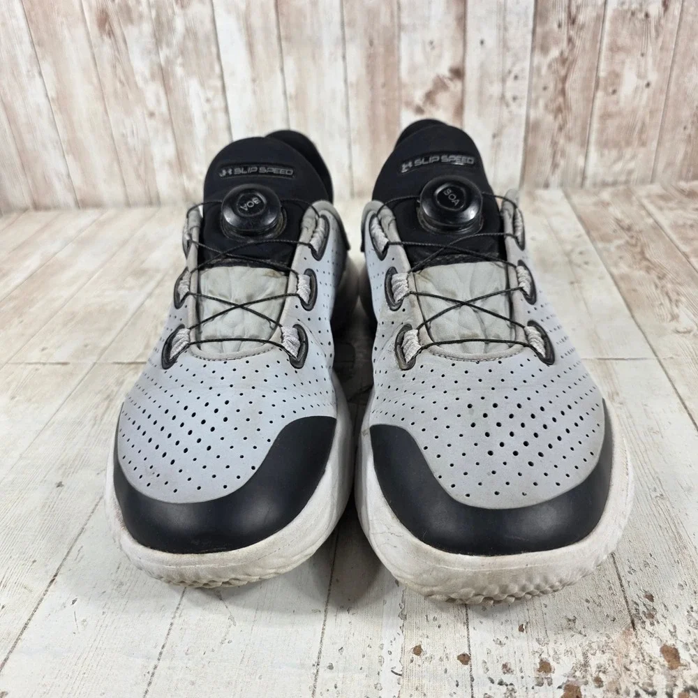 Under Armour Flow SlipSpeed Mens Grey Black Training Shoes 3026197-107 Size 11